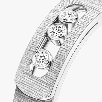 Women Jewellery / Unisex  MESSIKA, Move Noa Ciselé White Gold Diamond Ring, SKU: 14482-WG | watchphilosophy.co.uk