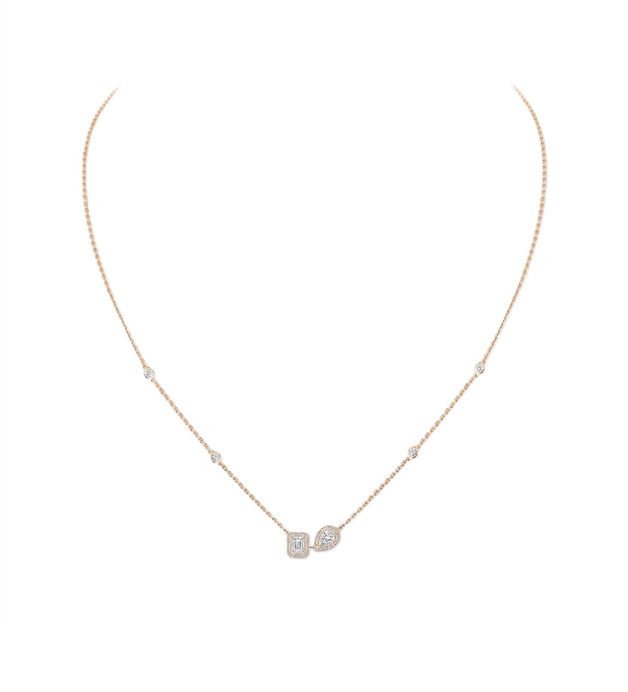 Women Jewellery  MESSIKA, My Twin Toi & Moi Pink Gold Diamond Necklace, SKU: 14534-PG | watchphilosophy.co.uk