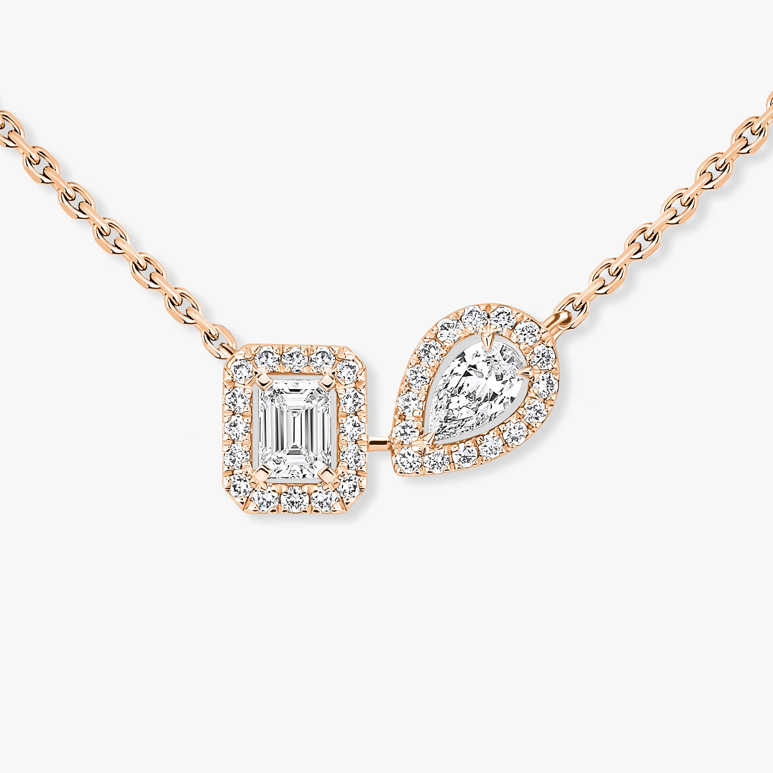 Women Jewellery  MESSIKA, My Twin Toi & Moi Pink Gold Diamond Necklace, SKU: 14534-PG | watchphilosophy.co.uk