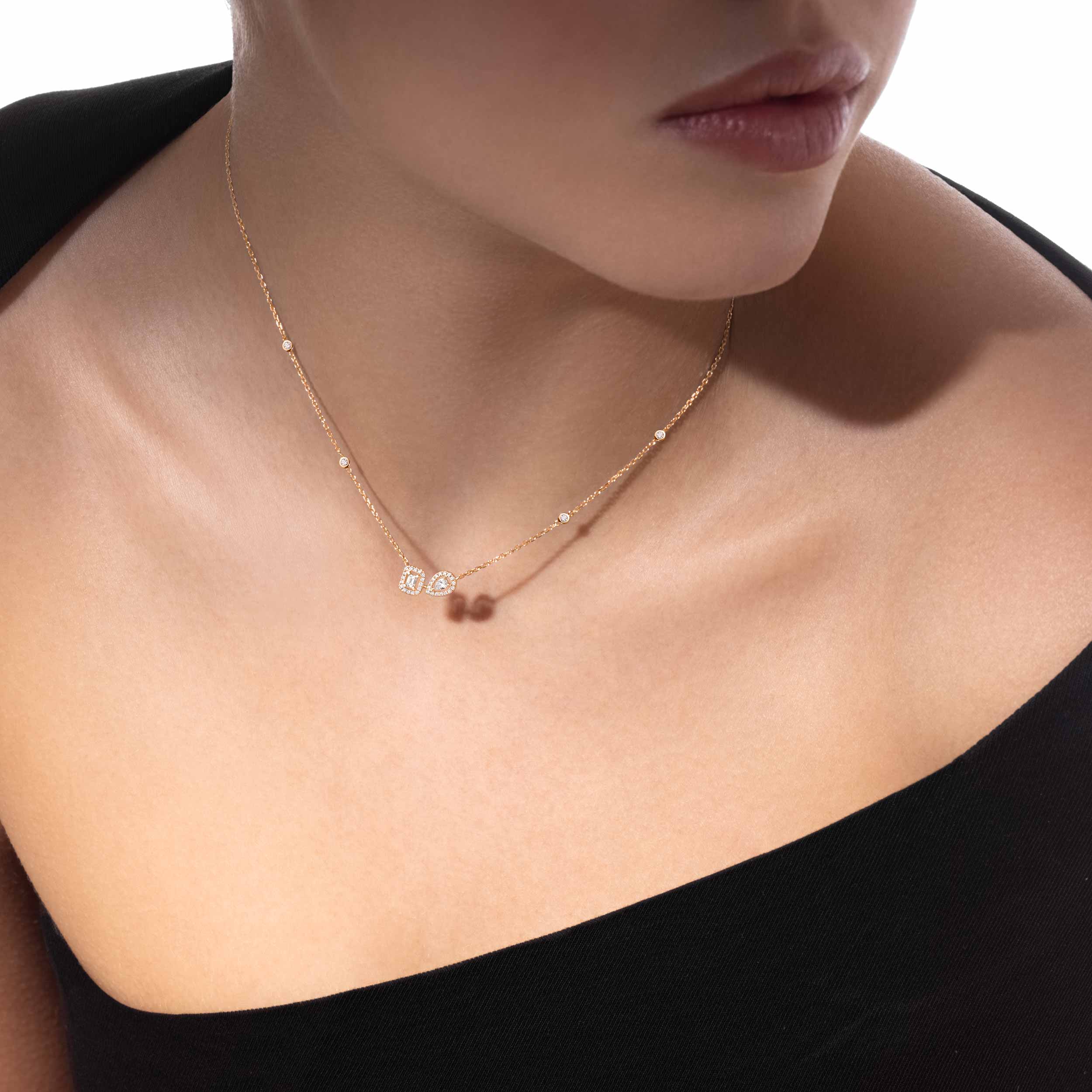 Women Jewellery  MESSIKA, My Twin Toi & Moi Pink Gold Diamond Necklace, SKU: 14534-PG | watchphilosophy.co.uk