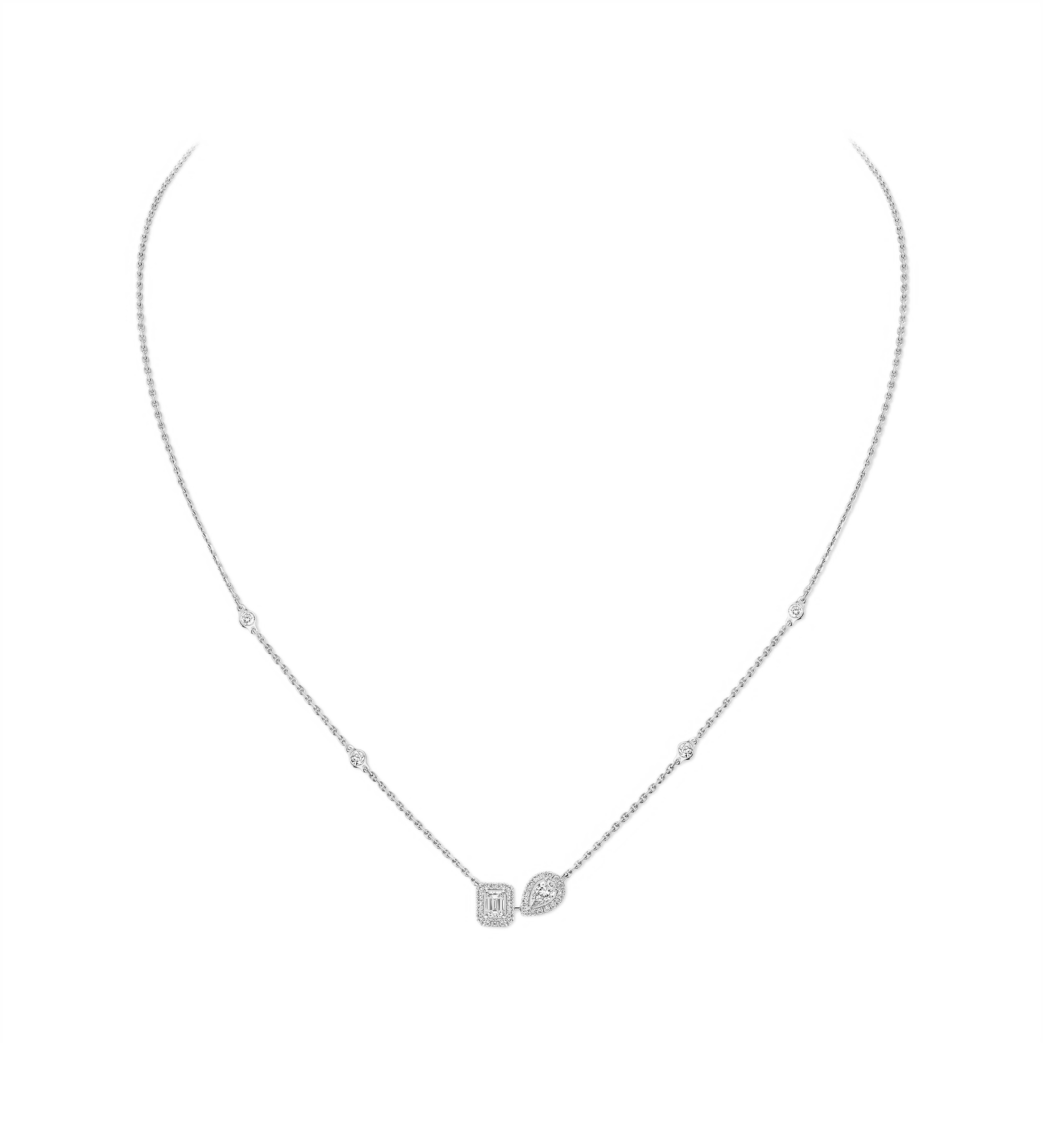 Women Jewellery  MESSIKA, My Twin Toi & Moi White Gold Diamond Necklace, SKU: 14534-WG | watchphilosophy.co.uk