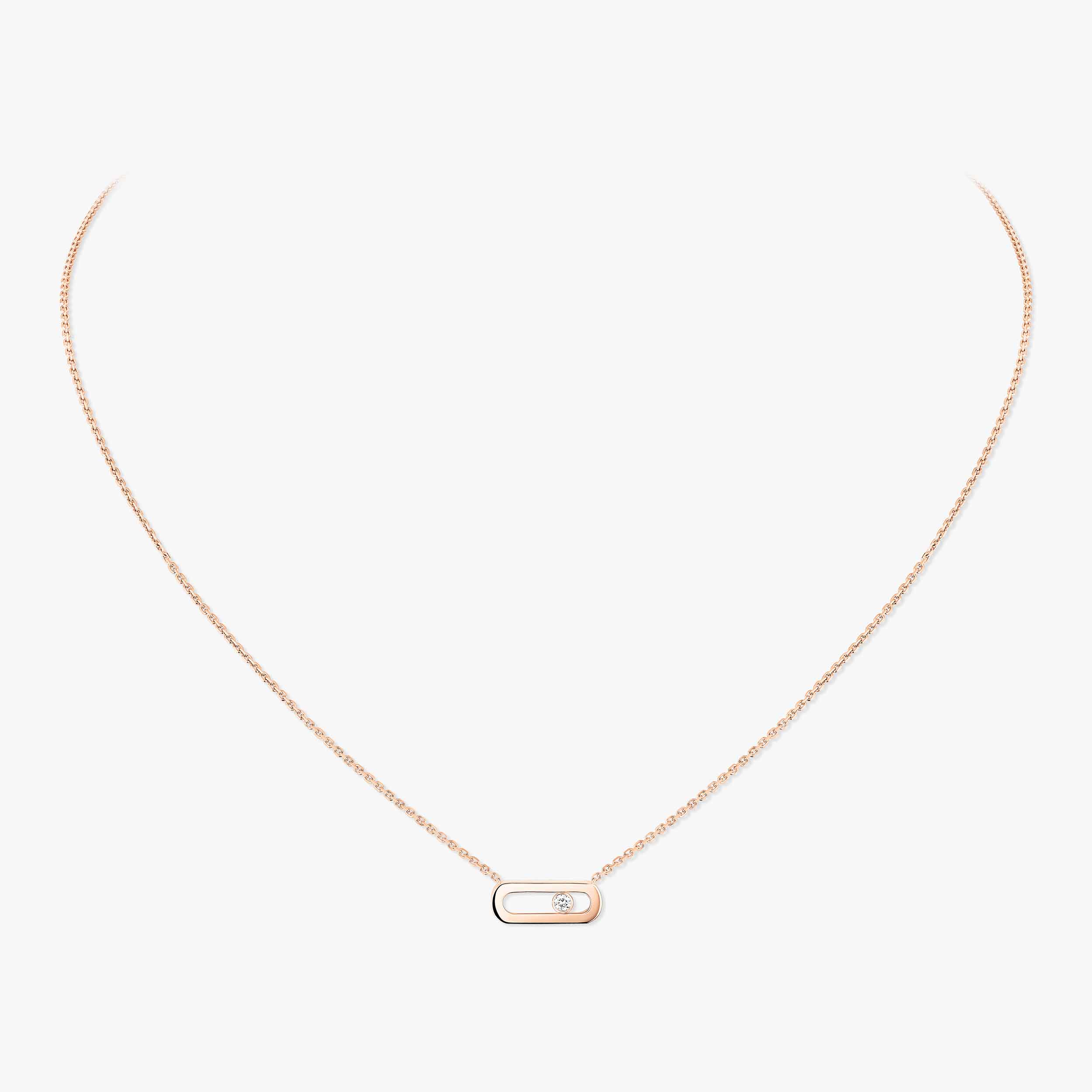Women Jewellery  MESSIKA, Move Uno Pink Gold Diamond Necklace, SKU: 14613-PG | watchphilosophy.co.uk