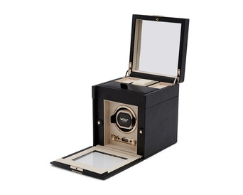  WOLF 1834, Palermo Single Watch Winder With Jewellery Storage, SKU: 213702 | watchphilosophy.co.uk