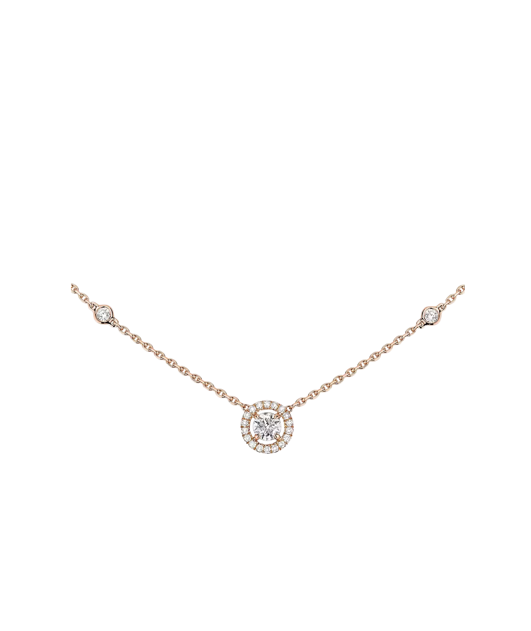 Women Jewellery  MESSIKA, Joy Rond 0.20ct Diamond Pink Gold Necklace, SKU: 4281-PG | watchphilosophy.co.uk