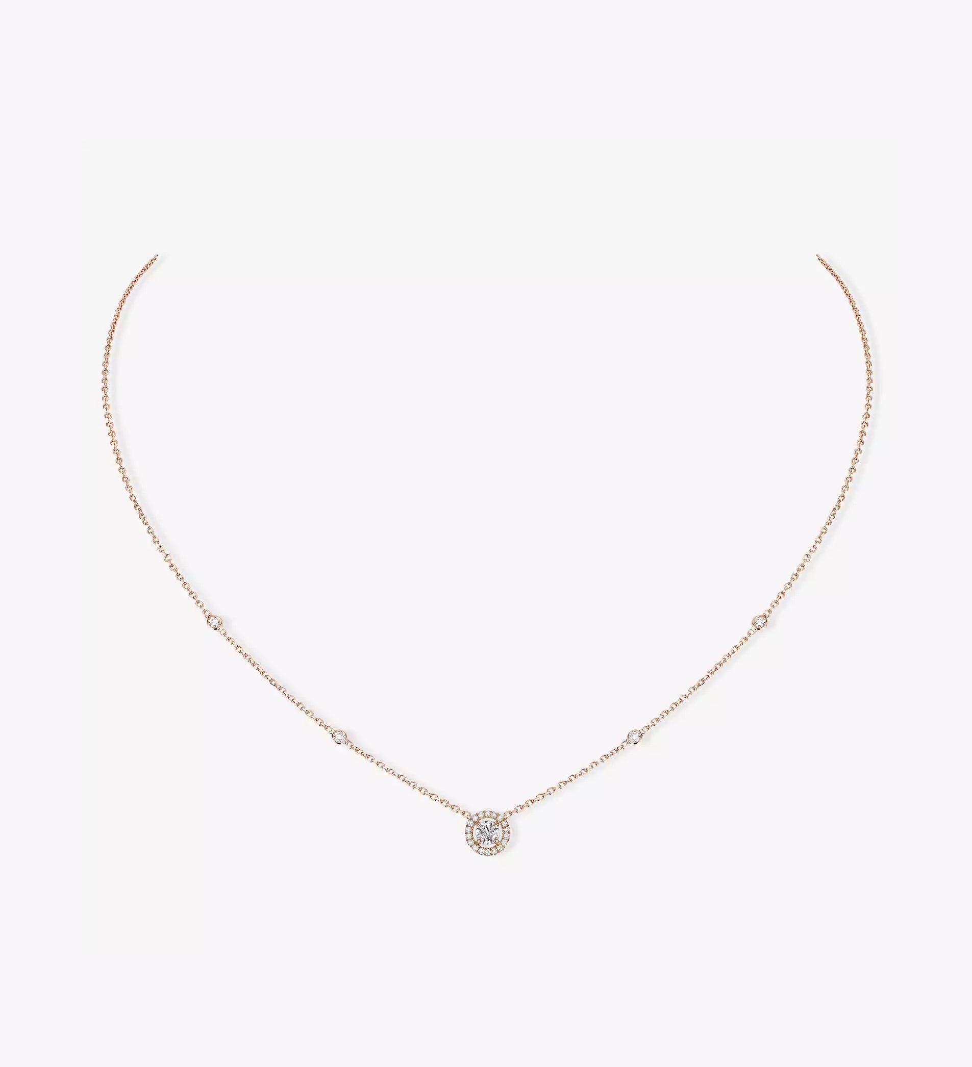 Women Jewellery  MESSIKA, Joy Rond 0.20ct Diamond Pink Gold Necklace, SKU: 4281-PG | watchphilosophy.co.uk