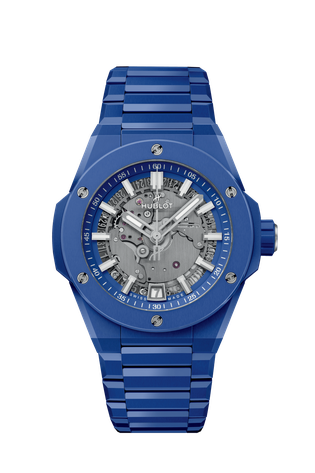 Men's watch / unisex  HUBLOT, Big Bang Integrated Time Only Blue Indigo Ceramic / 40mm, SKU: 456.EX.5129.EX | watchphilosophy.co.uk