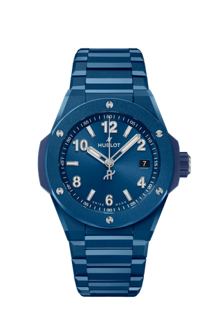 Men's watch / unisex  HUBLOT, Big Bang Integrated Time Only Blue Magic / 38mm, SKU: 457.EX.7170.EX | watchphilosophy.co.uk