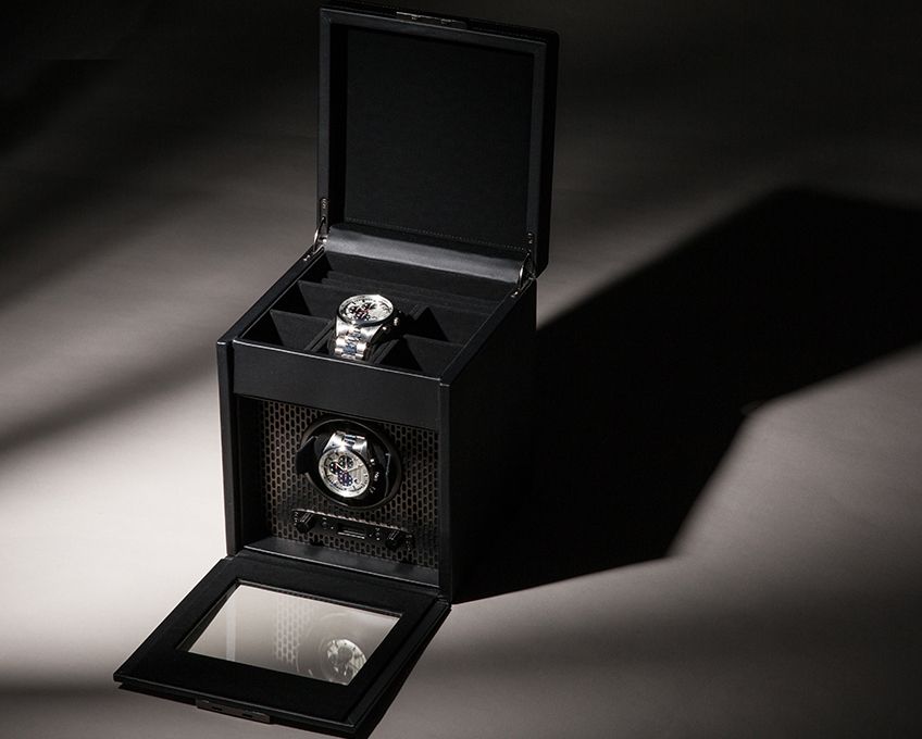  WOLF 1834, Axis Single Watch Winder With Storage, SKU: 469203 | watchphilosophy.co.uk