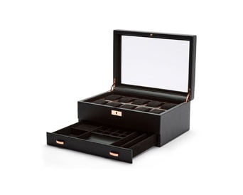  WOLF 1834, Axis 10pc Watch Box With Drawer, SKU: 488216 | watchphilosophy.co.uk