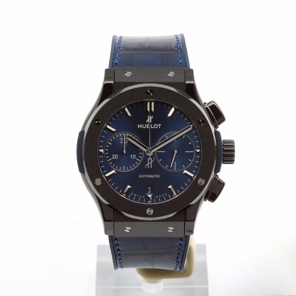 Men's watch / unisex  HUBLOT, Classic Fusion Ceramic Blue Chronograph / 45mm, SKU: 521.CM.7170.LR | watchphilosophy.co.uk