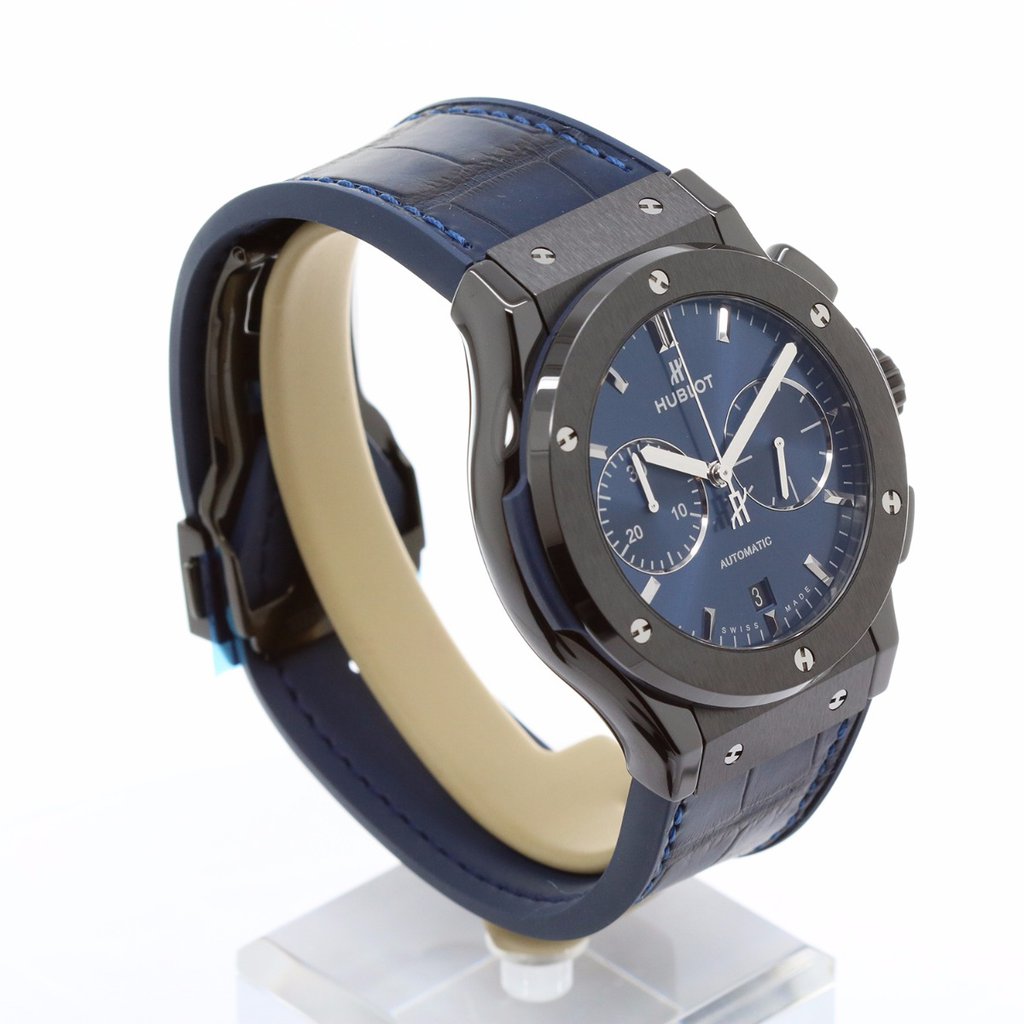 Men's watch / unisex  HUBLOT, Classic Fusion Ceramic Blue Chronograph / 45mm, SKU: 521.CM.7170.LR | watchphilosophy.co.uk