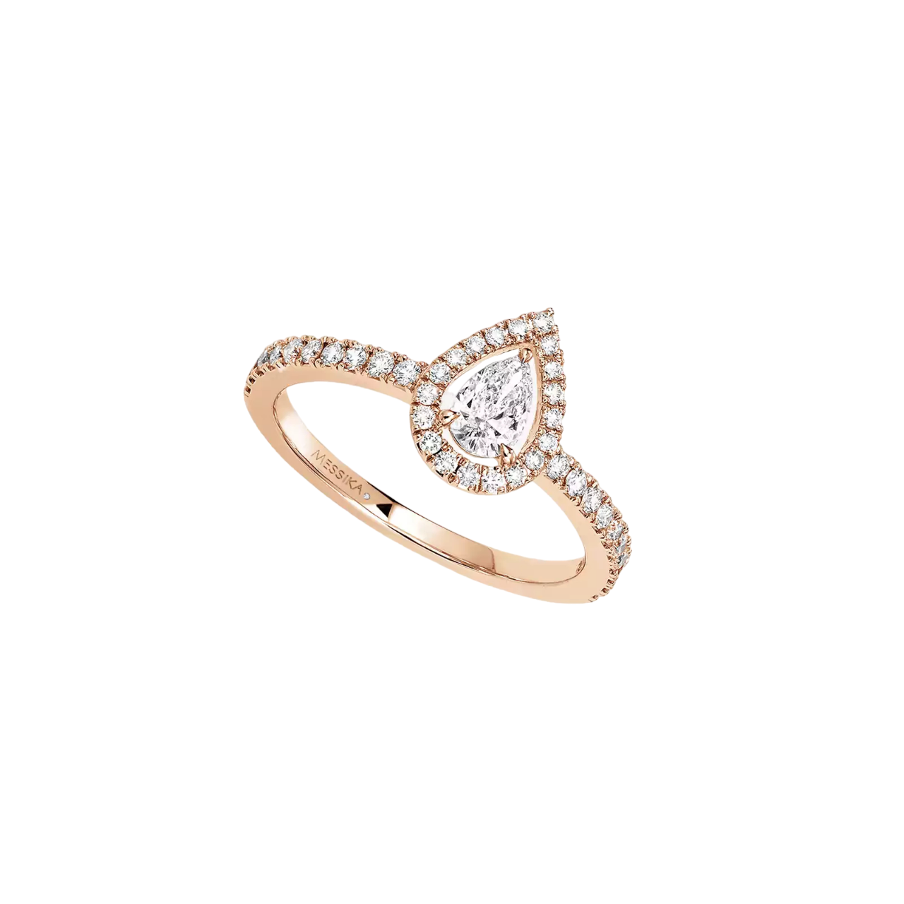 Women Jewellery  MESSIKA, Joy Pear Cut Diamond Pink Gold Ring, SKU: 5220-PG | watchphilosophy.co.uk