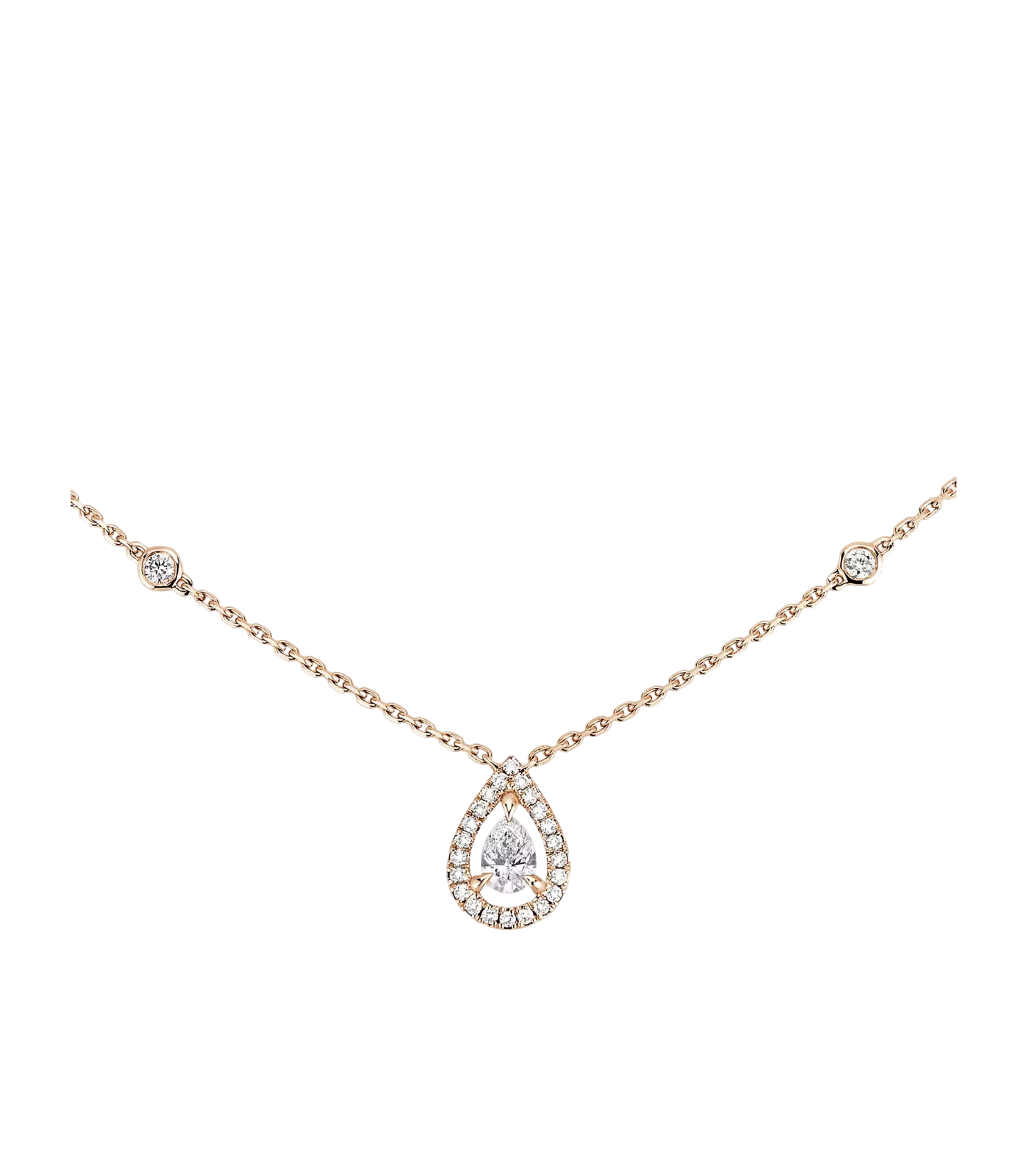 Women Jewellery  MESSIKA, Joy Pear 0.25ct Pink Gold Diamond Necklace, SKU: 5224-PG | watchphilosophy.co.uk