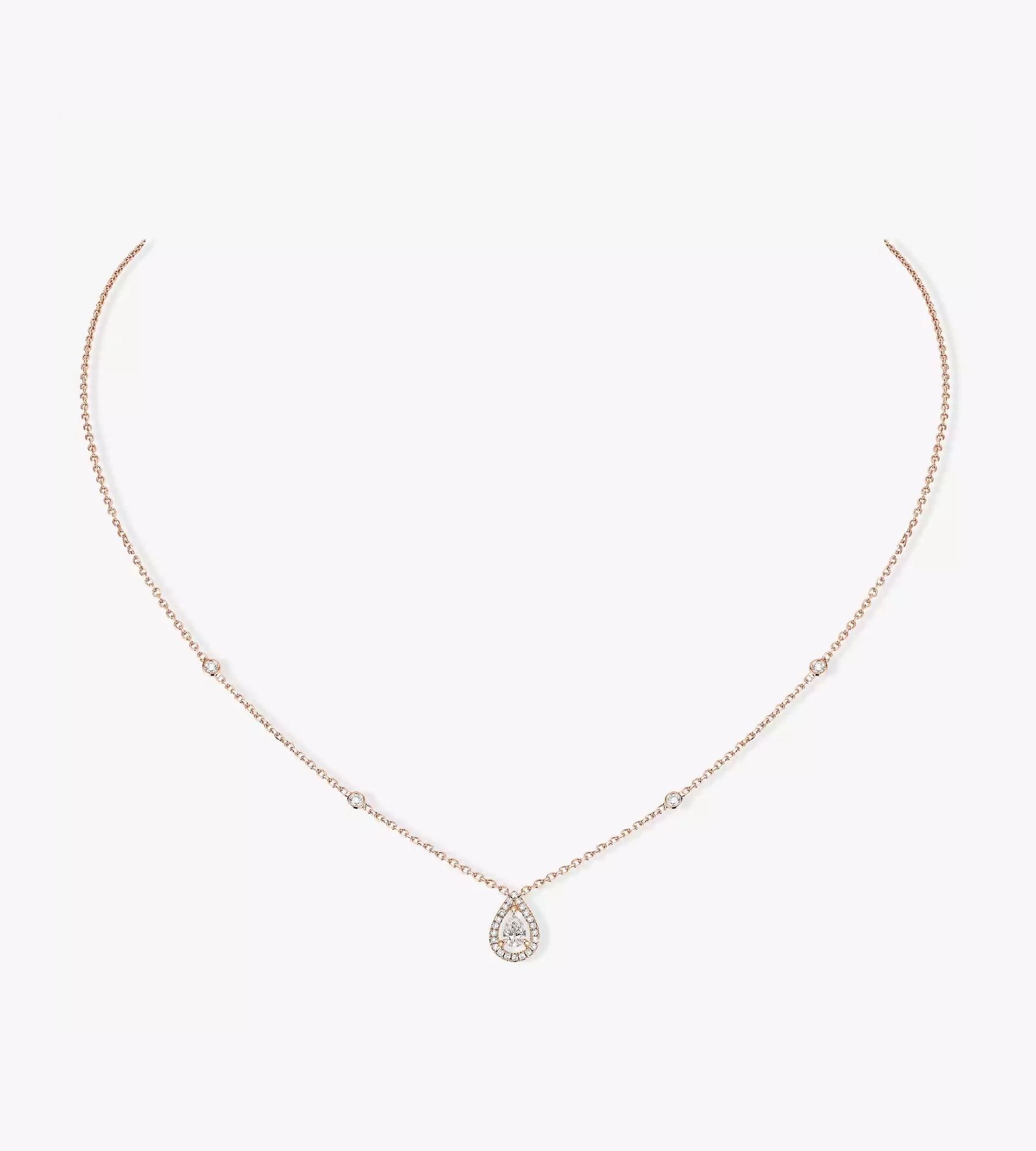 Women Jewellery  MESSIKA, Joy Pear 0.25ct Pink Gold Diamond Necklace, SKU: 5224-PG | watchphilosophy.co.uk