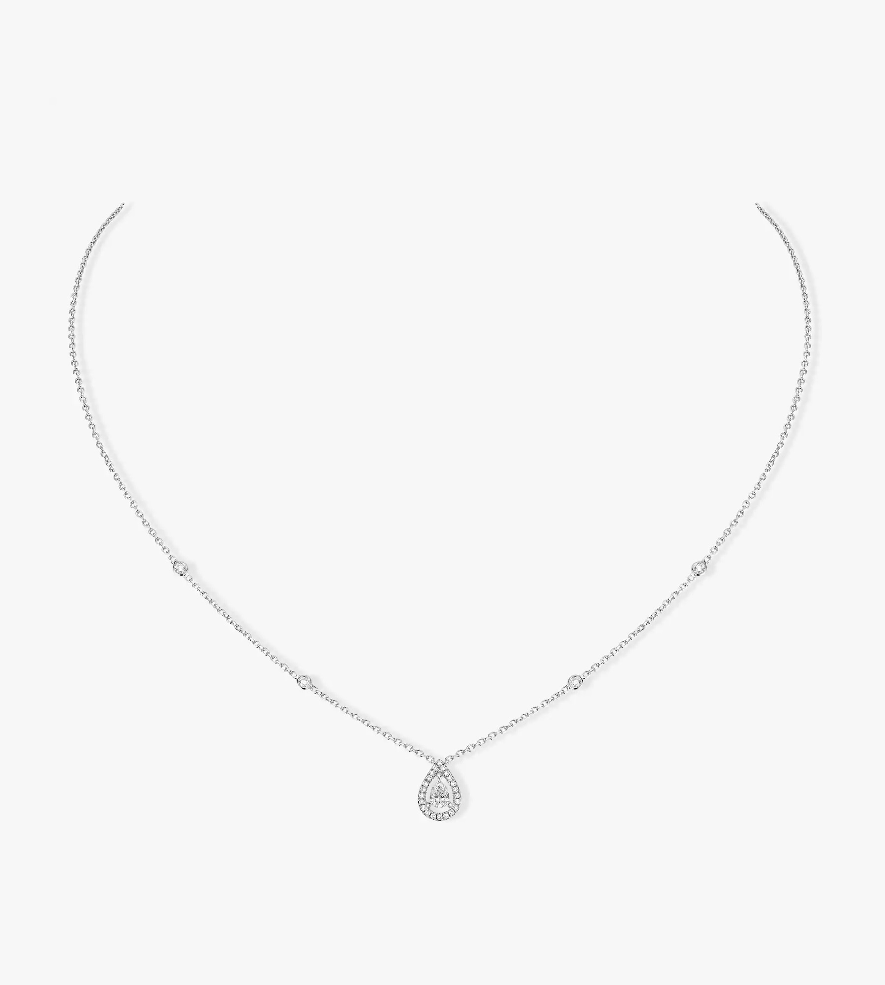 Women Jewellery  MESSIKA, Joy Pear 0.25ct White Gold Diamond Necklace, SKU: 5224-WG | watchphilosophy.co.uk