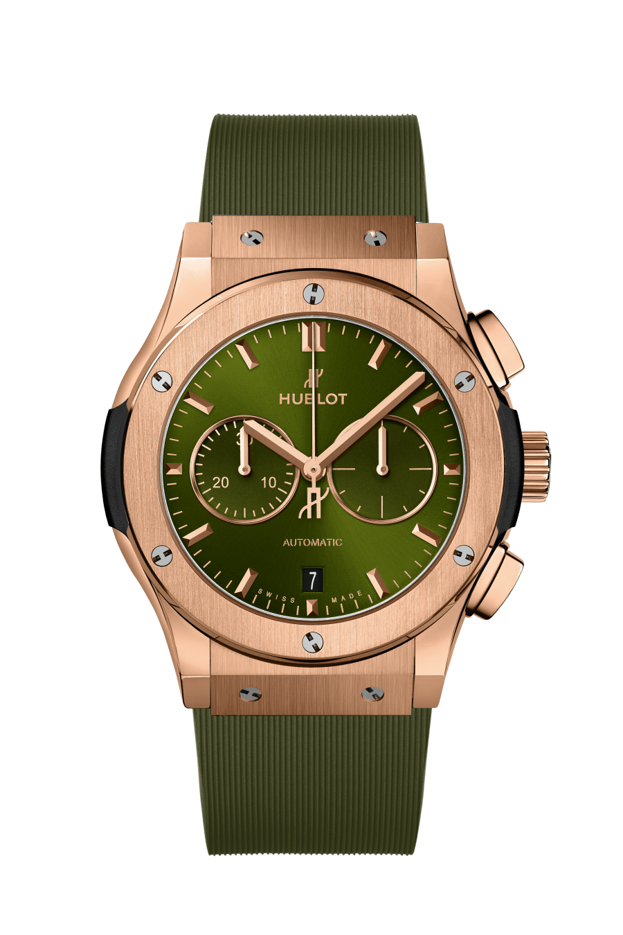 Men's watch / unisex  HUBLOT, Classic Fusion Chronograph King Gold Green  / 42mm, SKU: 541.OX.8980.RX | watchphilosophy.co.uk