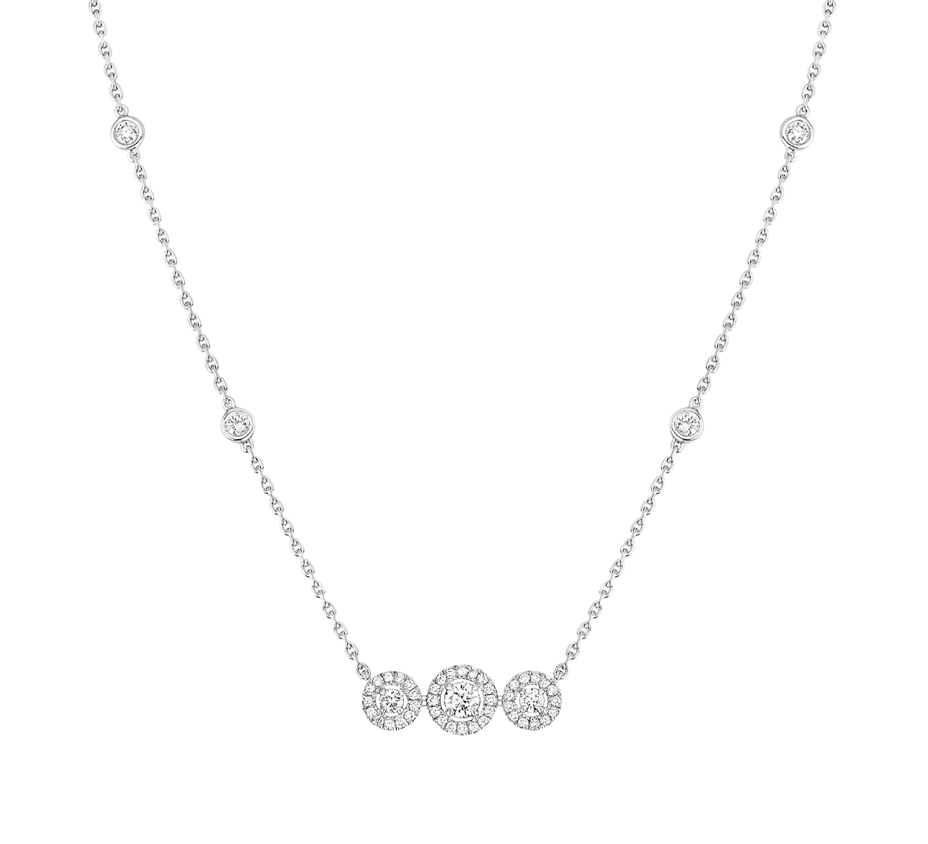 Women Jewellery  MESSIKA, Joy Trilogy Diamond White Gold Necklace, SKU: 07030-WG | watchphilosophy.co.uk