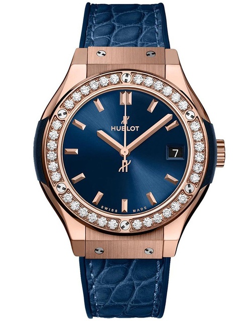 Ladies' watch  HUBLOT, Classic Fusion King Gold Blue / 33mm, SKU: 581.OX.7180.LR.1104 | watchphilosophy.co.uk