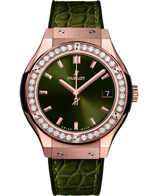 Ladies' watch  HUBLOT, Classic Fusion King Gold Green / 33mm, SKU: 581.OX.8980.LR.1104 | watchphilosophy.co.uk