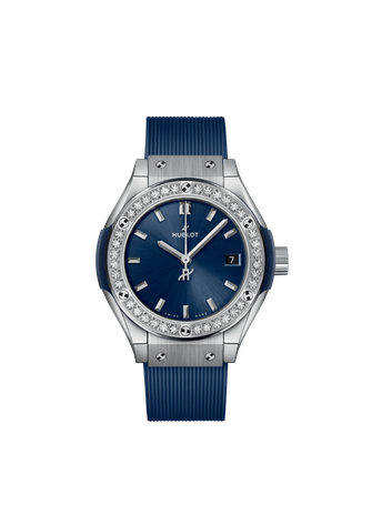 Ladies' watch  HUBLOT, Classic Fusion Titanium Blue Diamonds / 29mm, SKU: 591.NX.7170.RX.1204 | watchphilosophy.co.uk