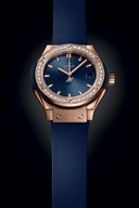 Ladies' watch  HUBLOT, Classic Fusion King Gold Blue Diamonds / 29mm, SKU: 591.OX.7180.RX.1204 | watchphilosophy.co.uk