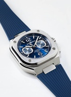 Men's watch / unisex  BELL & ROSS, BR 05 Chrono Blue Steel / 42mm, SKU: BR05C-BU-ST/SRB | watchphilosophy.co.uk