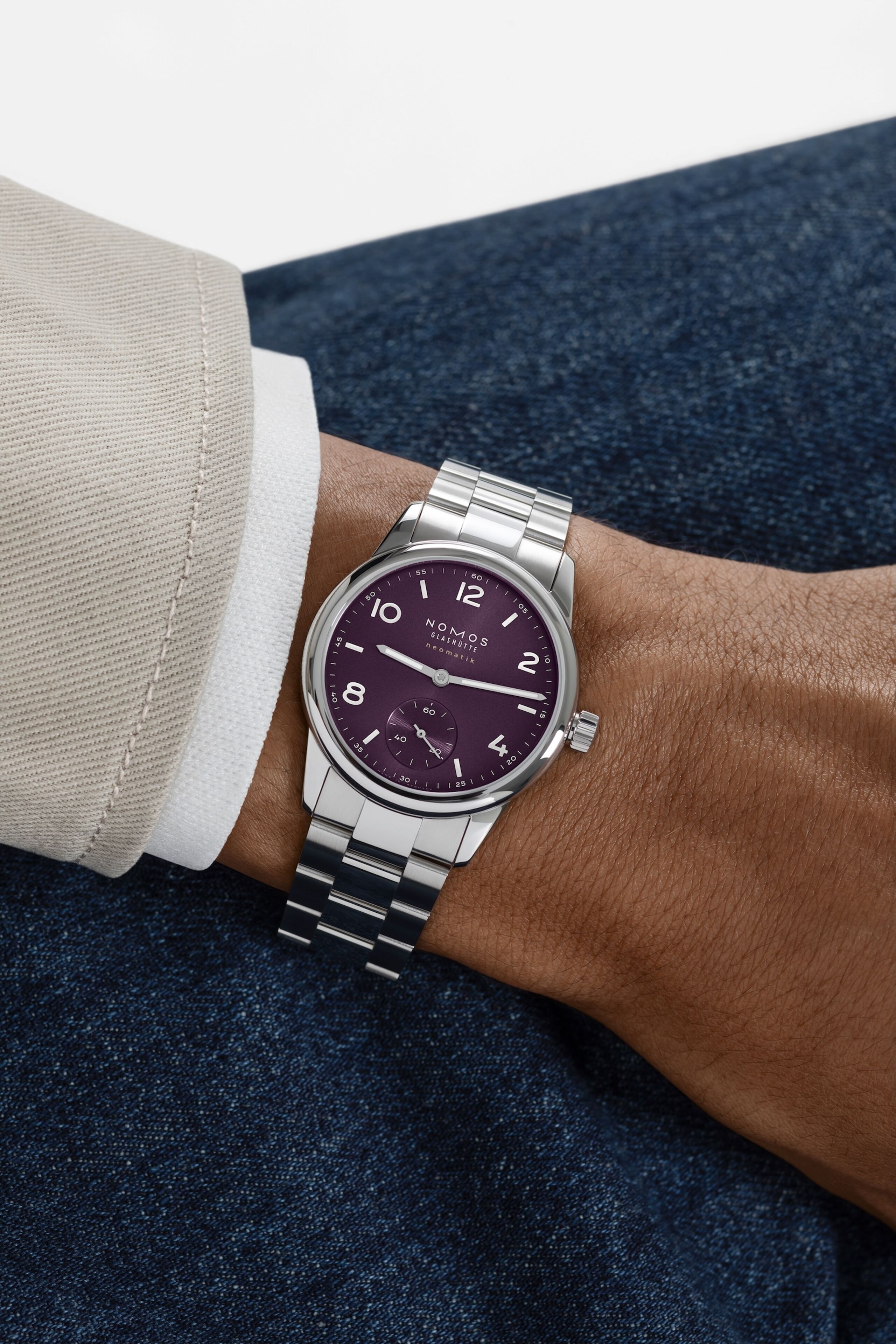 Ladies' watch  NOMOS GLASHÜTTE, Club Sport Neomatik 34 Purple / 34mm, SKU: 757 | watchphilosophy.co.uk