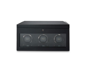  WOLF 1834, British Racing Triple Watch Winder With Storage, SKU: 792302 | watchphilosophy.co.uk