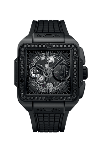 Men's watch / unisex  HUBLOT, Square Bang Unico All Black Diamonds / 42mm, SKU: 821.CX.0140.RX.1200 | watchphilosophy.co.uk