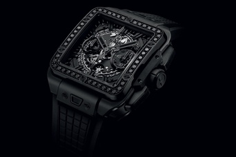 Men's watch / unisex  HUBLOT, Square Bang Unico All Black Diamonds / 42mm, SKU: 821.CX.0140.RX.1200 | watchphilosophy.co.uk