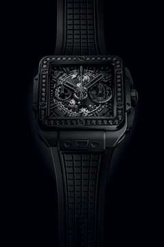 Men's watch / unisex  HUBLOT, Square Bang Unico All Black Diamonds / 42mm, SKU: 821.CX.0140.RX.1200 | watchphilosophy.co.uk