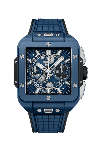 Men's watch / unisex  HUBLOT, Square Bang Unico Blue Ceramic / 42mm, SKU: 821.EX.5170.RX | watchphilosophy.co.uk