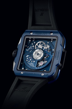 Men's watch / unisex  HUBLOT, Square Bang Unico Blue Ceramic / 42mm, SKU: 821.EX.5170.RX | watchphilosophy.co.uk