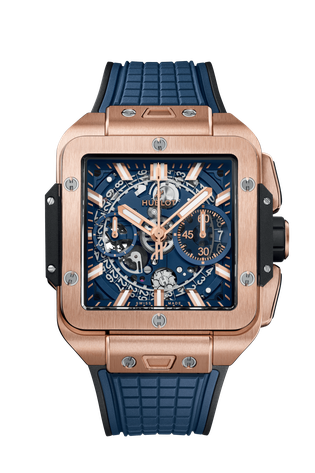 Men's watch / unisex  HUBLOT, Square Bang Unico King Gold Blue / 42mm, SKU: 821.OX.5180.RX | watchphilosophy.co.uk