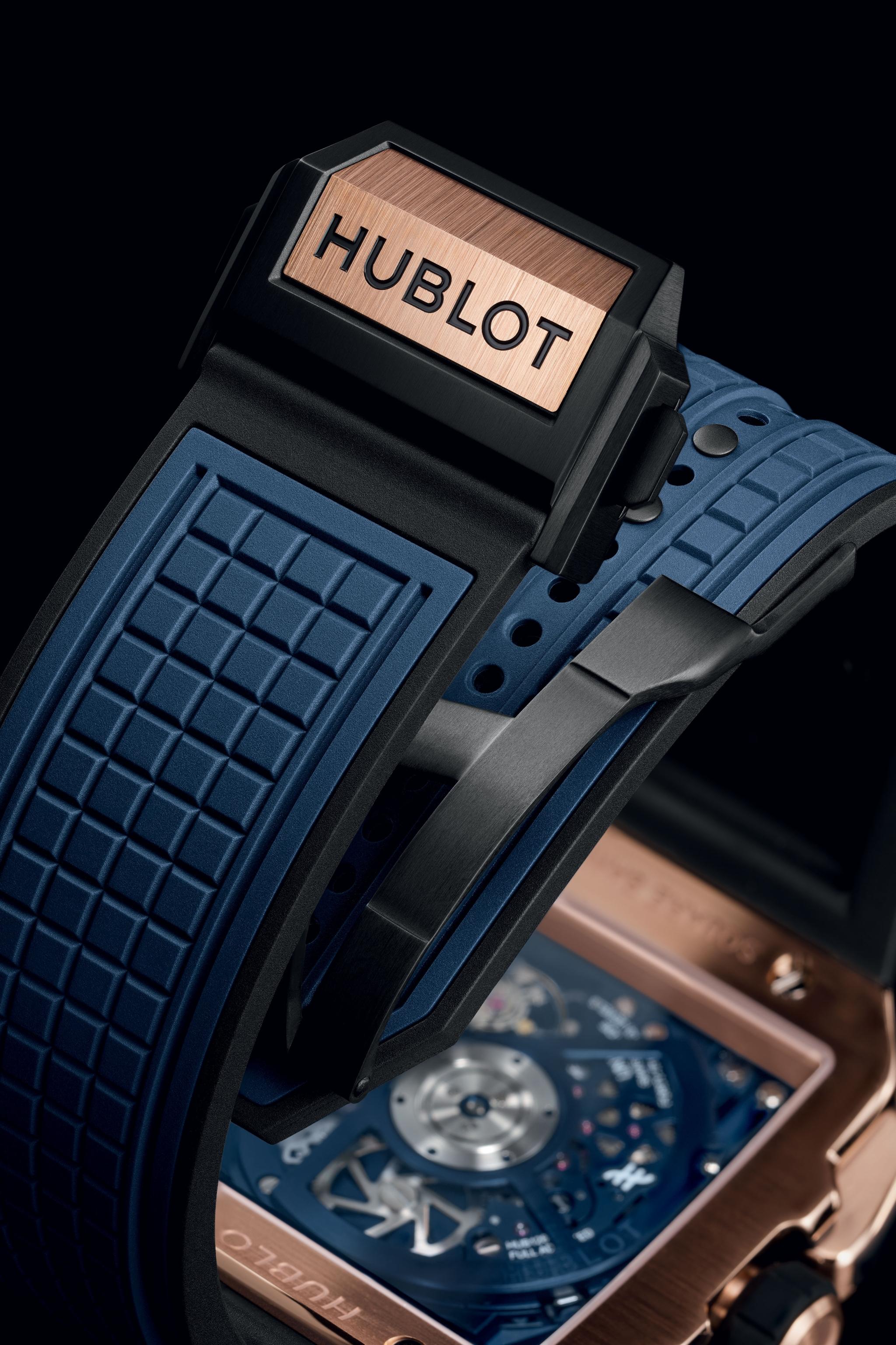 Men's watch / unisex  HUBLOT, Square Bang Unico King Gold Blue / 42mm, SKU: 821.OX.5180.RX | watchphilosophy.co.uk