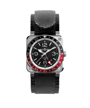 Men's watch / unisex  BELL & ROSS, BR 03-93 GMT / 42mm, SKU: BR0393-BL-ST/SCA | watchphilosophy.co.uk