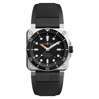 Men's watch / unisex  BELL & ROSS, BR 03-92 Diver / 42mm, SKU: BR0392-D-BL-ST/SRB | watchphilosophy.co.uk