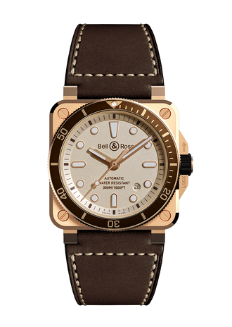 Men's watch / unisex  BELL & ROSS, BR 03-92 Diver White Bronze / 42mm, SKU: BR0392-D-WH-BR/SCA | watchphilosophy.co.uk