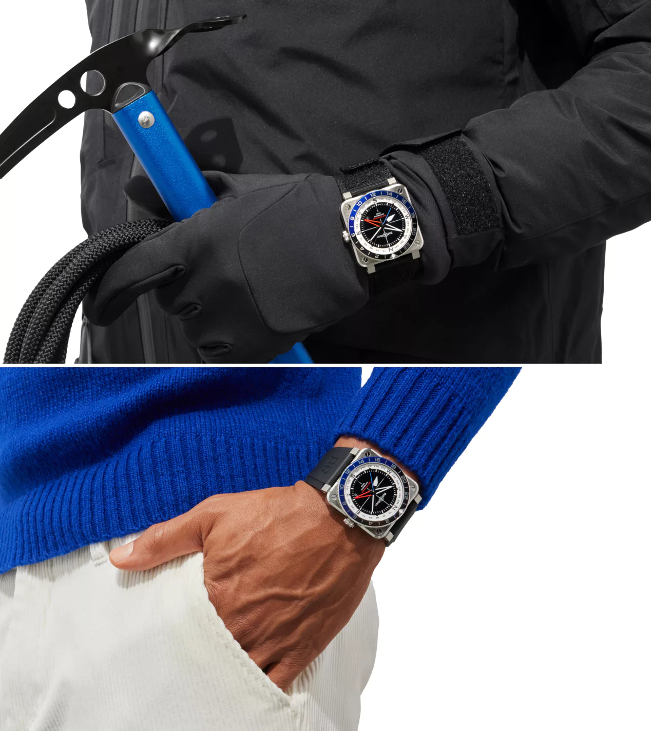 Men's watch / unisex  BELL & ROSS, BR 03 GMT Compass Limited Edition / 42mm, SKU: BR0393-COM-ST/SRB | watchphilosophy.co.uk