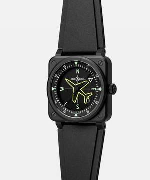 Men's watch / unisex  BELL & ROSS, BR 03 Gyrocompass / 41mm, SKU: BR03A-CPS-CE/SRB | watchphilosophy.co.uk