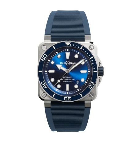 Men's watch / unisex  BELL & ROSS, BR-03 Diver Blue Steel / 42mm, SKU: BR03A-D-BLU-ST/SRB | watchphilosophy.co.uk