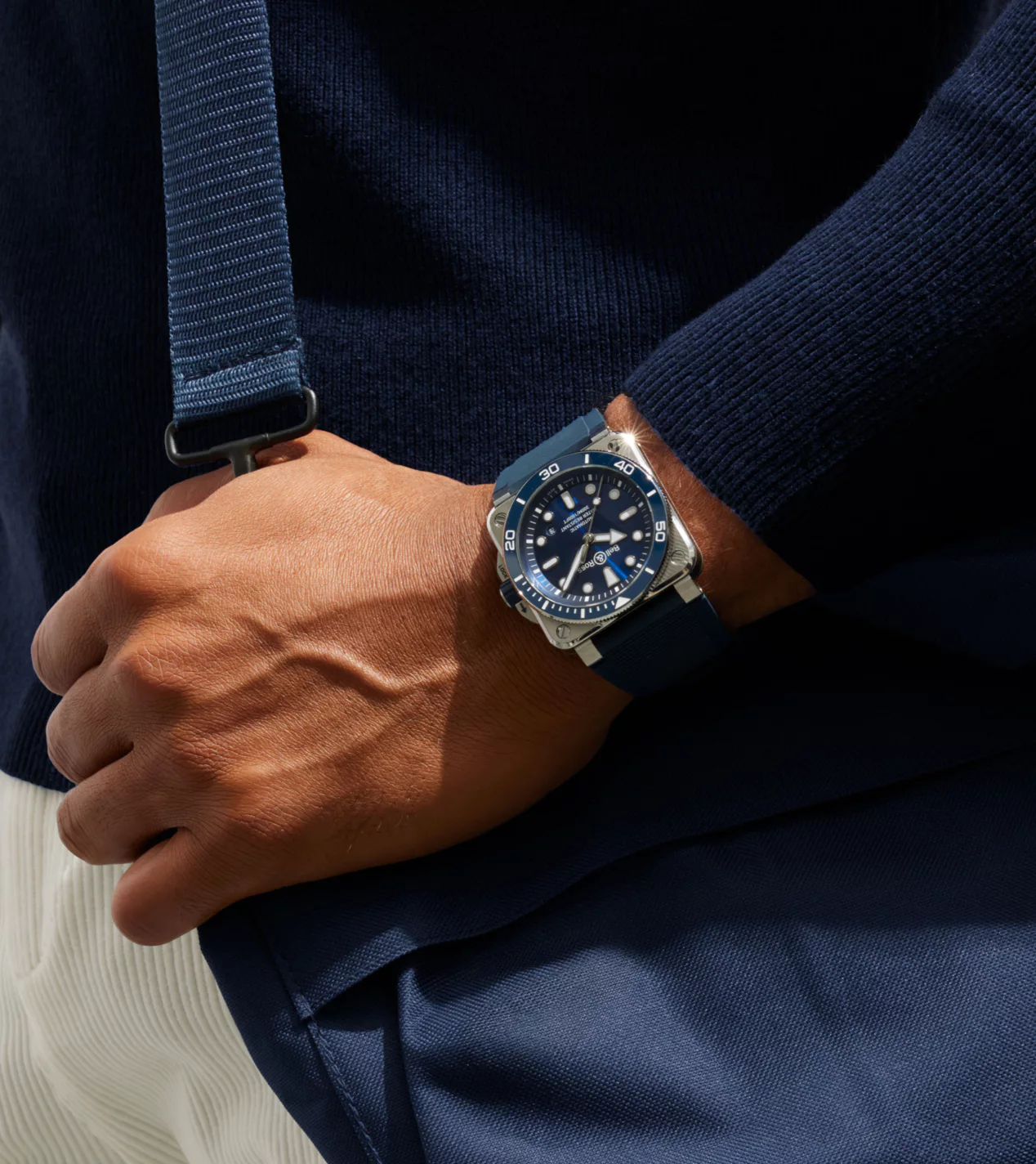 Men's watch / unisex  BELL & ROSS, BR-03 Diver Blue Steel / 42mm, SKU: BR03A-D-BLU-ST/SRB | watchphilosophy.co.uk