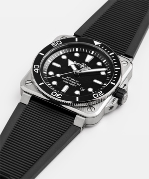 Men's watch / unisex  BELL & ROSS, BR-03 Diver Black Steel / 42mm, SKU: BR03A-D-BL-ST-SRB | watchphilosophy.co.uk
