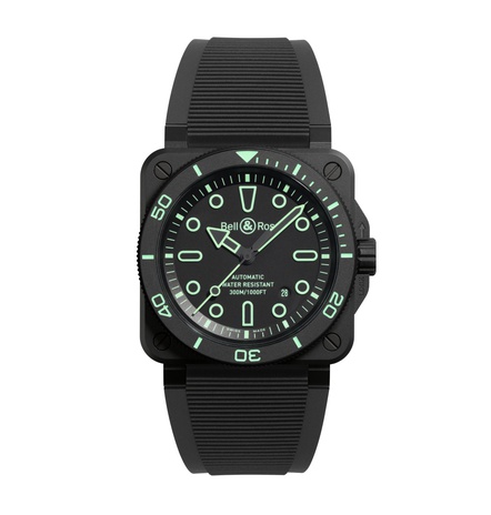 Men's watch / unisex  BELL & ROSS, BR-03 Diver Lum Outline Limited Edition / 42mm, SKU: BR03A-D-OL-CE/SRB | watchphilosophy.co.uk