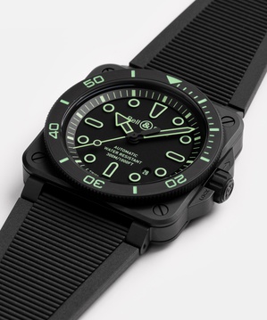 Men's watch / unisex  BELL & ROSS, BR-03 Diver Lum Outline Limited Edition / 42mm, SKU: BR03A-D-OL-CE/SRB | watchphilosophy.co.uk