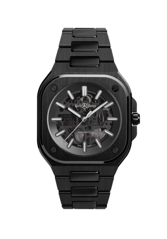 Men's watch / unisex  BELL & ROSS, BR 05 Skeleton Black Ceramic / 41mm, SKU: BR05A-BL-SK-CE/SCE | watchphilosophy.co.uk