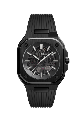 Men's watch / unisex  BELL & ROSS, BR 05 Skeleton Black Ceramic / 41mm, SKU: BR05A-BL-SK-CE/SRB | watchphilosophy.co.uk