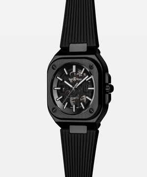 Men's watch / unisex  BELL & ROSS, BR 05 Skeleton Black Ceramic / 41mm, SKU: BR05A-BL-SK-CE/SRB | watchphilosophy.co.uk