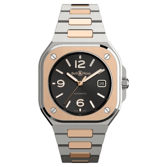 Men's watch / unisex  BELL & ROSS, BR 05 Black Steel & Gold / 40mm, SKU: BR05A-BL-STPG/SSG | watchphilosophy.co.uk