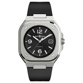 Men's watch / unisex  BELL & ROSS, BR 05 Black Steel / 40mm, SKU: BR05A-BL-ST/SRB | watchphilosophy.co.uk